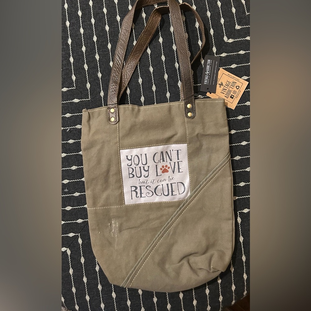 NWT Vintage Addiction Rescue Dog Recycled
Military Tent Tote - Picture 4 of 11